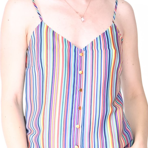 AMANDA UPRICHARD Gold Button Aiden Striped Cami - Picture 2 of 5